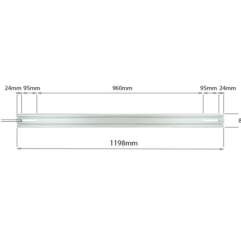 1200mm Fork Mount Rail Twin T-Slot -  Universal Vehicle Rail