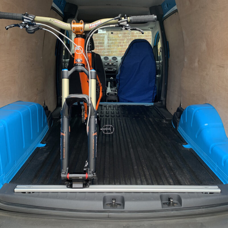 VW Caddy - 990mm Fork Mount Rail Single T-Slot -  Fits  Rear Cargo Hoop Mount Holes