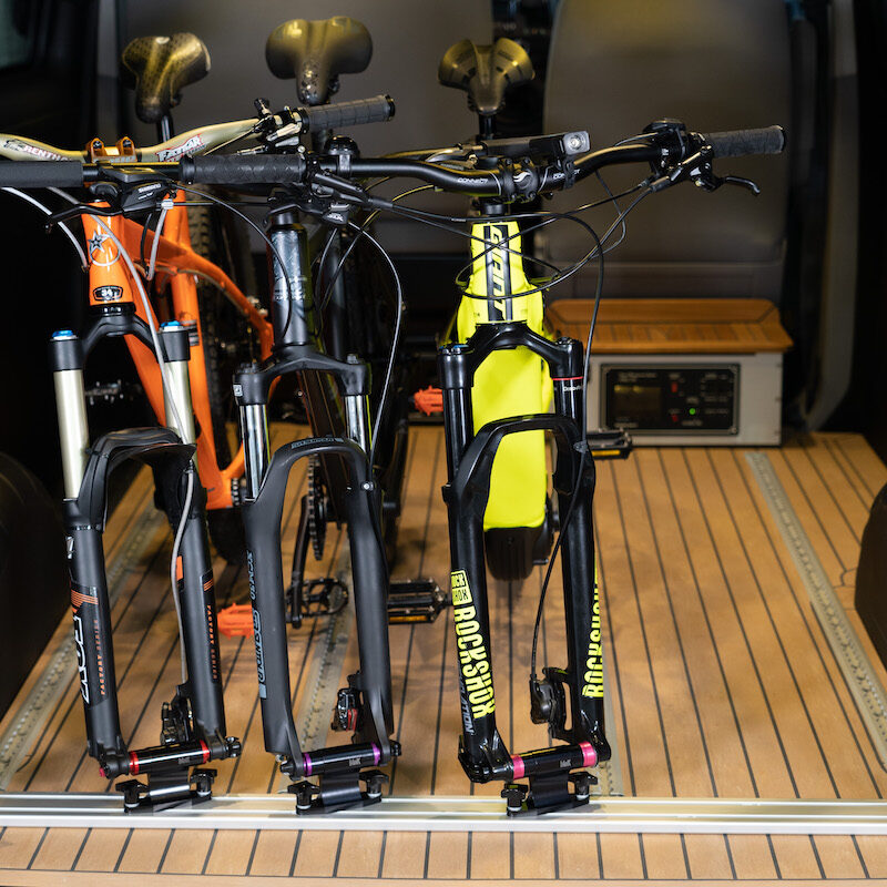 1200mm Free Standing Twin Slot Rail + (3)Fork Mounts