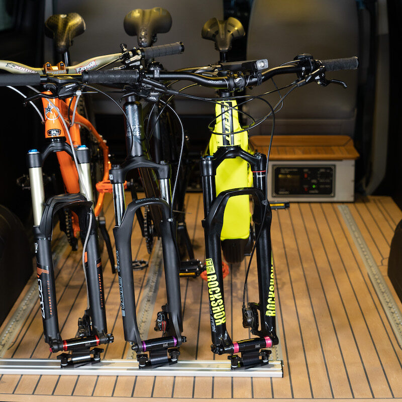 800mm Free Standing Twin Slot Rail + (3)Fork Mounts