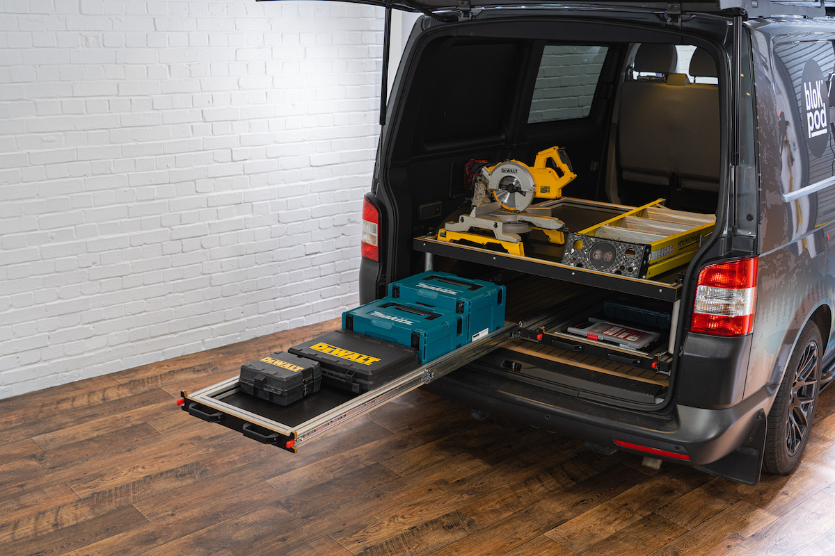 SWB/LWB Vehicle - Twin Sliding Tray + Second Level Fixed Platform 1200mm Wide x 1400mm Deep - Image 8