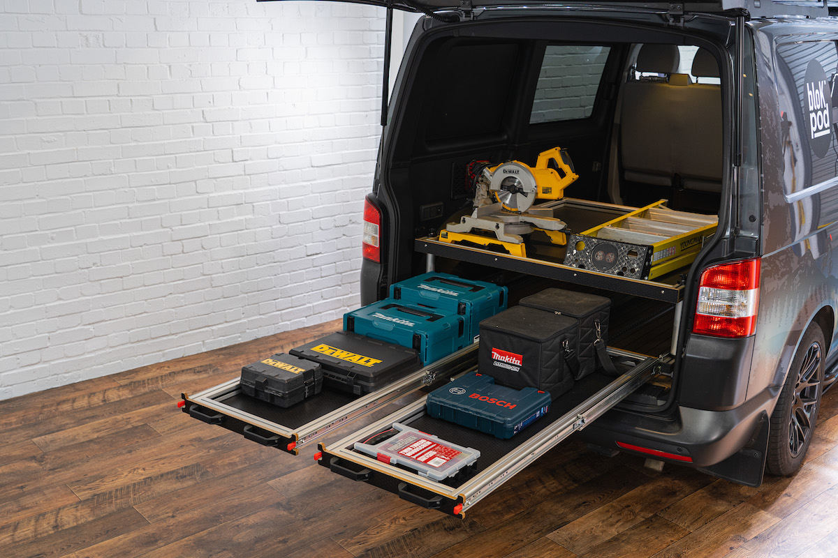 SWB/LWB Vehicle - Twin Sliding Tray + Second Level Fixed Platform 1200mm Wide x 1400mm Deep - Image 7