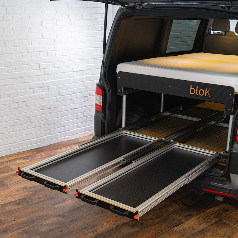 SWB/LWB Vehicle - Twin Sliding Tray + Removable Extending Double Bed