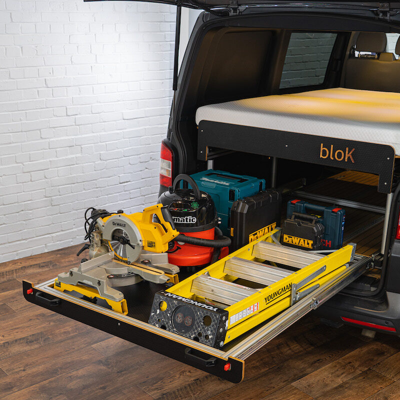 Vehicle Sliding Tray + Removable Bed