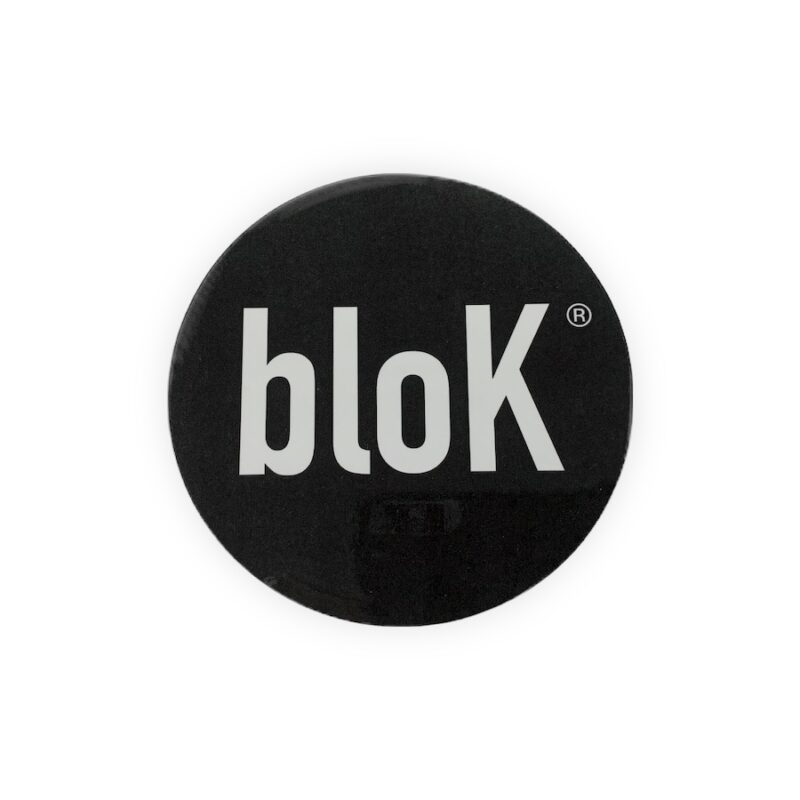 Blok Vinyl Sticker White on Black