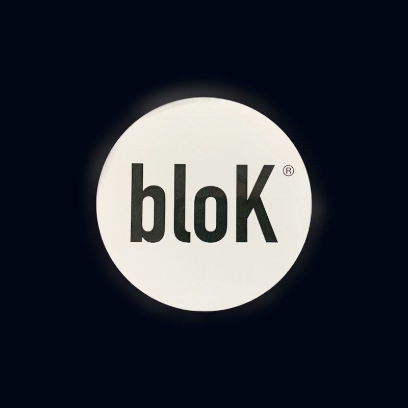 Blok Vinyl Sticker Black on White